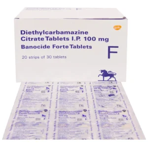 Banocide Forte 100 mg diethylcarbamazine antiparasitic tablets
