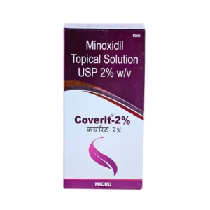 Coverit Solution 2% minoxidil hair regrowth treatment bottle