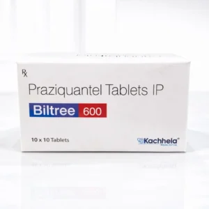 Biltree 600 mg Praziquantel tablet used for treatment of parasitic worm infections